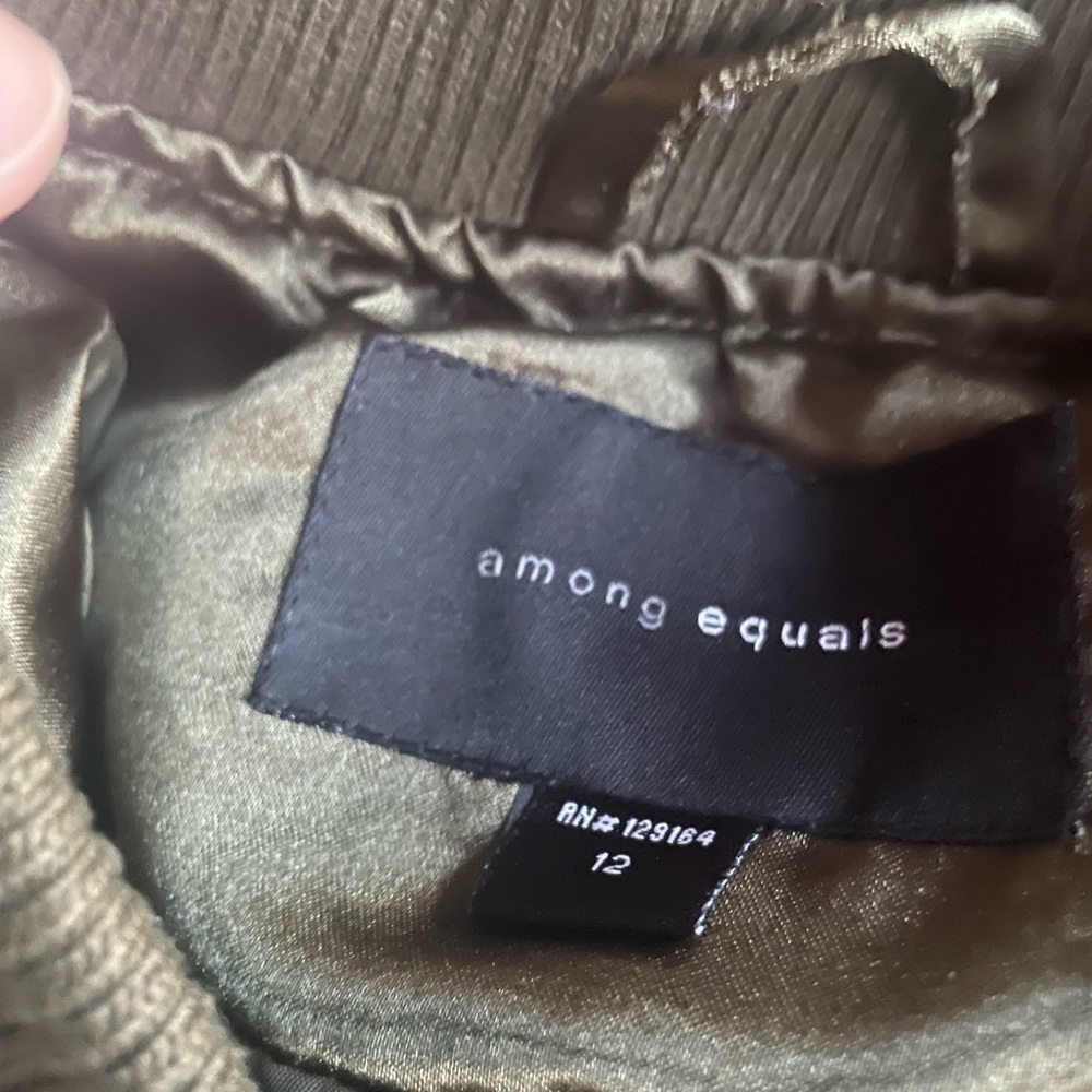 Among Equals Army Green‎ Bomber Jacket - Picture 5 of 6